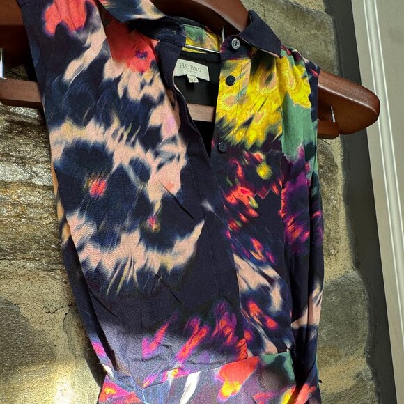 $300 Hobbs London Women dress Medium US-6 Sleeveless, collar with buttons, liner - Picture 6 of 8